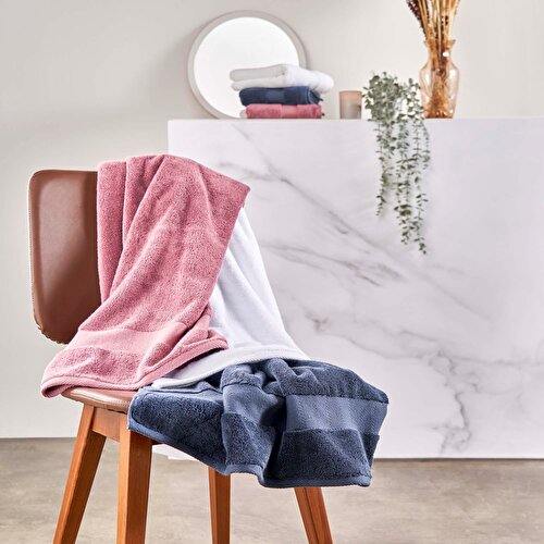 Resim Linens Premium Pamuk 85x150 cm Banyo Havlusu Beyaz