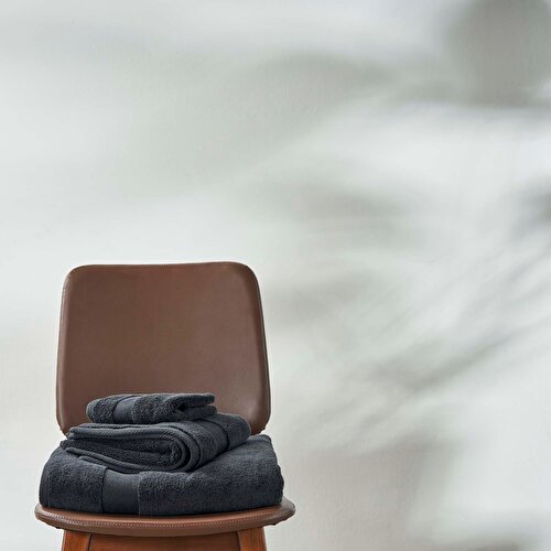Resim Linens Premium Pamuk 85x150 cm Banyo Havlusu Siyah