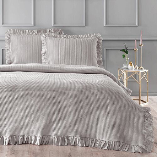 Resim Linens Basic Yatak Örtüsü Seti Çift Kişilik Taş