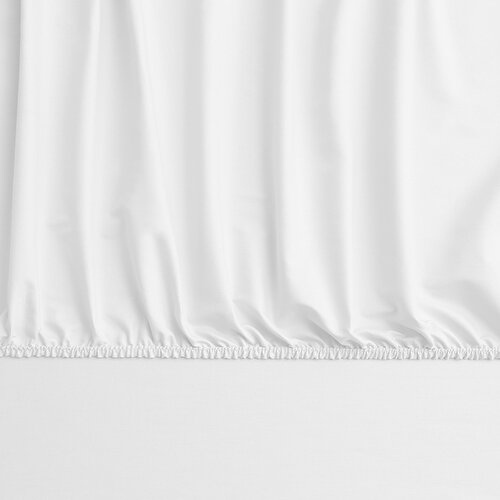 Resim Linens White Collection Asper Pamuk Percale Çift Kişilik Lastikli Çarşaf Beyaz