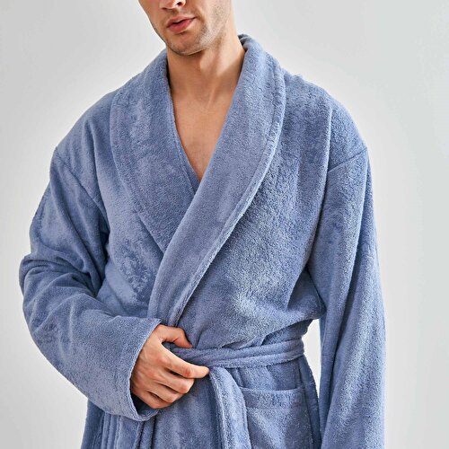 Resim Linens Soft Pamuk Bornoz Mavi S