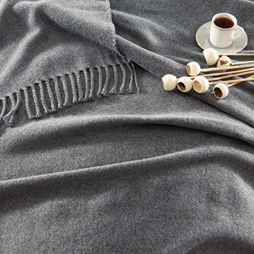 Resim Linens Remedy Akrilik Throw / TV Battaniyesi Gri