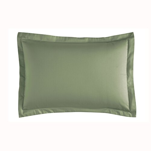 Resim Linens Mix&Match Pamuk Saten 2'li Volanlı Yastık Kılıfı Seti Koyu Yeşil