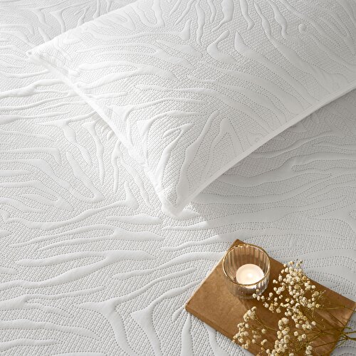 Resim Linens Wild Çift Kişilik Yatak Örtüsü Seti Beyaz