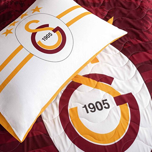 Resim Lisanslı Galatasaray Stripe Tek Kişilik Yatak Örtüsü Seti