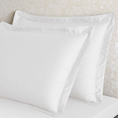 Resim Linens Tencel 2'li Volanlı Yastık Kılıfı Beyaz