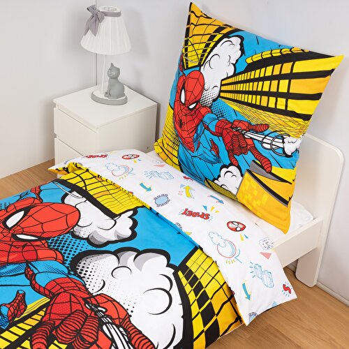 Resim Lisanslı Spiderman Pamuk Çift Kişilik Çift Taraflı Nevresim Seti