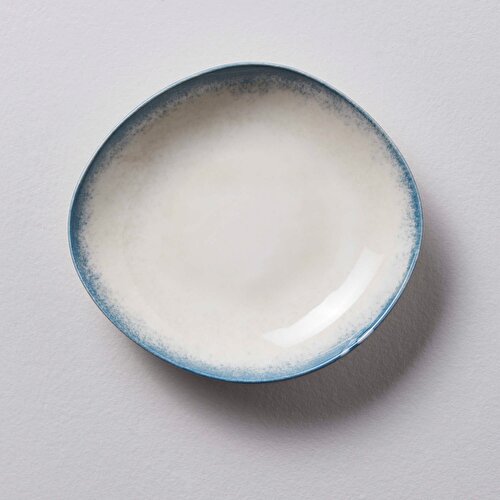 Resim Linens Tone Porselen 22 cm Çukur Tabak Mavi
