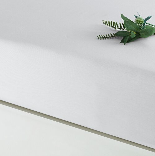 Resim Linens Mix&Match Pamuk Saten Süperking Size Lastikli Çarşaf Ekru
