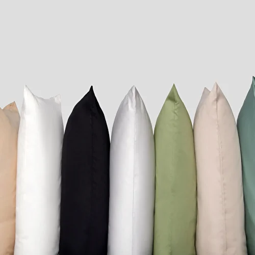 Resim Linens Mix&Match Pamuk Saten 2'li Standart Yastık Kılıfı Seti Gri