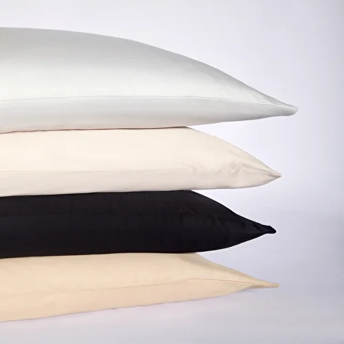 Resim Linens Mix&Match Pamuk Saten 2'li Standart Yastık Kılıfı Seti Camel