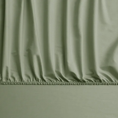 Resim Linens Mix&Match Pamuk Saten King Size Lastikli Çarşaf Koyu Yeşil