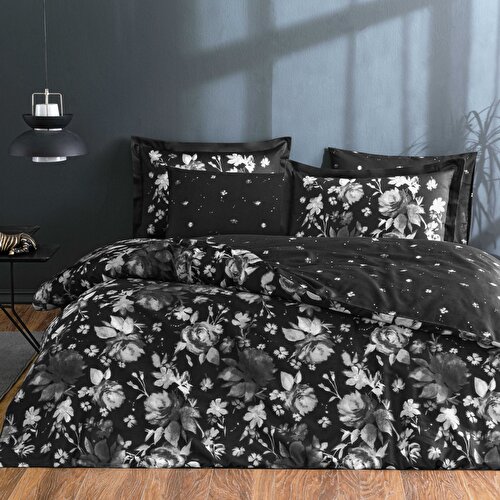 Resim Linens Wıntor Pamuk Saten Nevresim Takımı Çift Kişilik Siyah