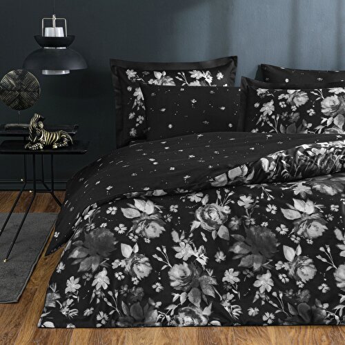 Resim Linens Wıntor Pamuk Saten Nevresim Takımı Çift Kişilik Siyah