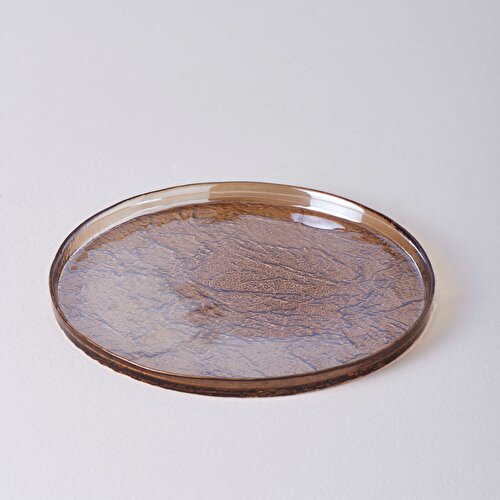 Resim Linens Gleam Cam 21 cm Pasta Tabağı Amber