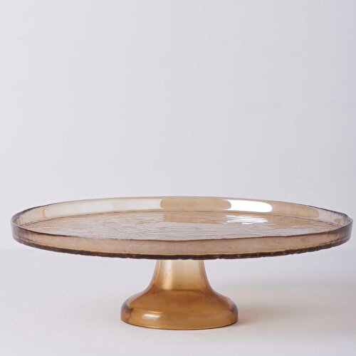 Resim Linens Gleam Cam 32 cm Ayaklı Servis Amber