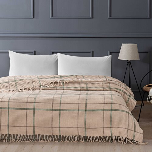 Resim Linens Cove Çift Kişilik Bej Battaniye