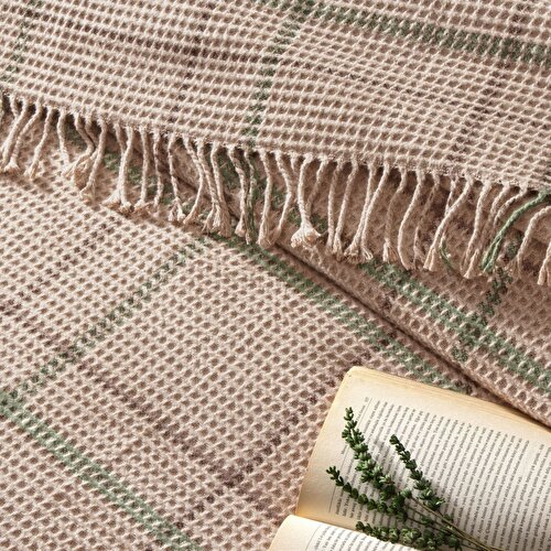 Resim Linens Cove Çift Kişilik Bej Battaniye