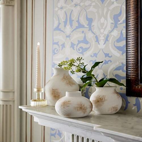 Resim Linens Miley 13,2x13,2x21,5 cm Vazo Beyaz