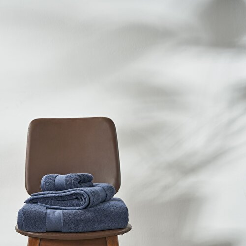 Resim Linens Premium Pamuk 30x45 cm El Havlusu Lacivert