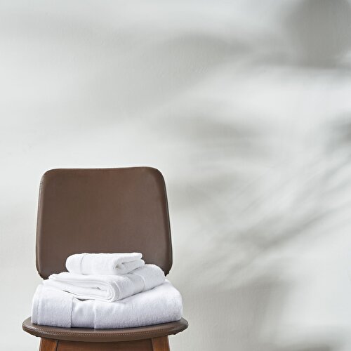 Resim Linens Premium Pamuk 85x150 cm Banyo Havlusu Beyaz