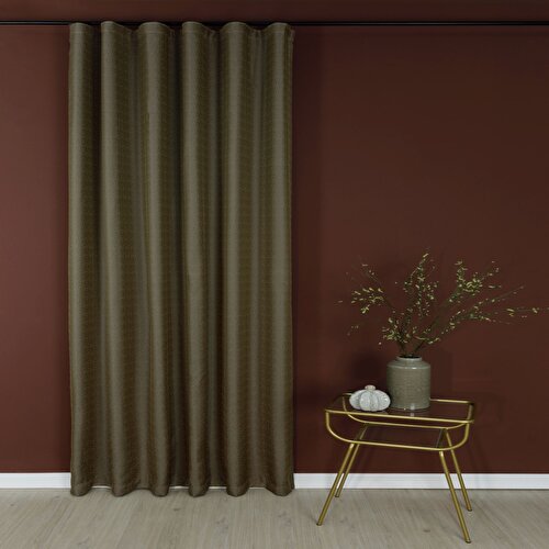 Resim Detayları Göster Taç Memphis Hazır Fon Perde Siyah-Gold 150x260 cm
