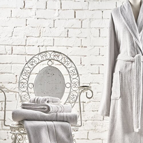 Resim Linens Soft Pamuk 85x150 cm Banyo Havlusu Gri