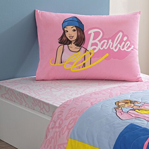 Resim Taç Lisanslı Barbie Bright Tek Kişilik Pamuk Complete Set