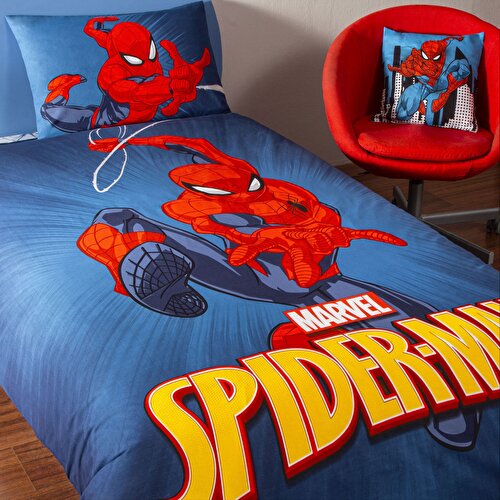 Resim Taç Lisanslı Spiderman Classical Tek Kişilik Pamuk Nevresim Takımı