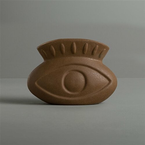 Resim Linens Eye 22x10x16 cm Vazo Kahve