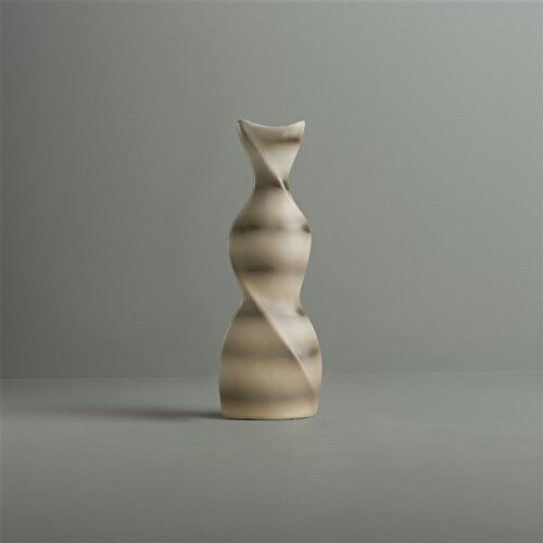 Resim Linens Helix 14x8x41 cm Vazo Vizon Beyaz