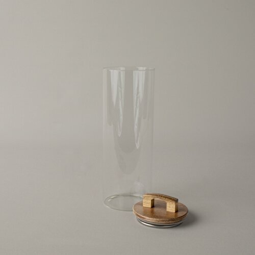 Resim Linens Handle Cam-Akasya Kapak 10x10x30 cm Kavanoz
