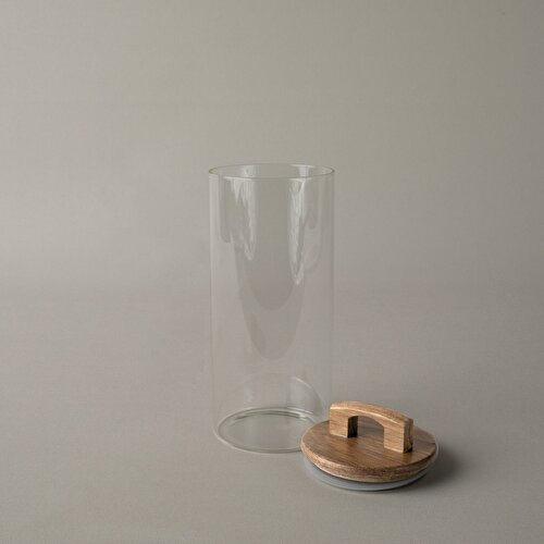 Resim Linens Handle Cam-Akasya Kapak 10x10x24 cm Kavanoz
