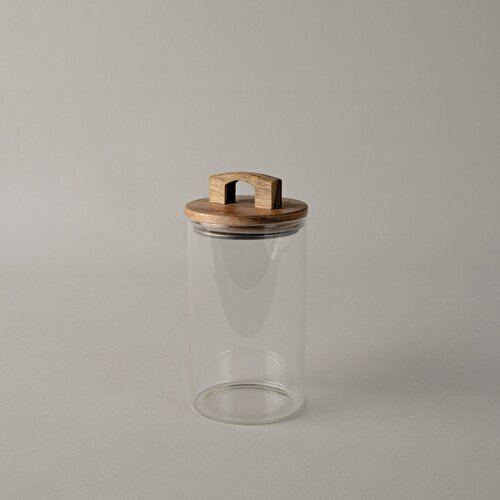 Resim Linens Handle Cam-Akasya Kapak 10x10x19 cm Kavanoz