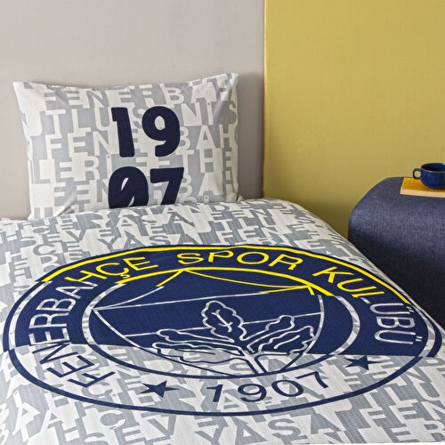 Resim Taç Lisanslı Fenerbahçe Soccer Tek Kişilik Pamuk Pike Takımı