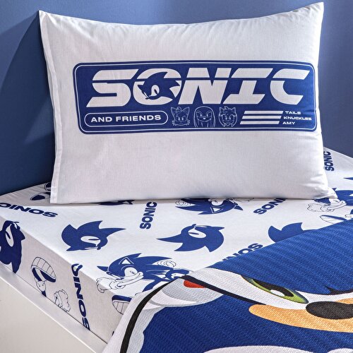Resim Taç Lisanslı Sonic Modern 3 Tek Kişilik Pamuk Pike Takımı