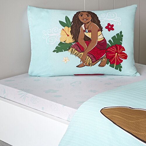 Resim Taç Lisanslı Disney Moana Island Tek Kişilik Pamuk Pike Takımı