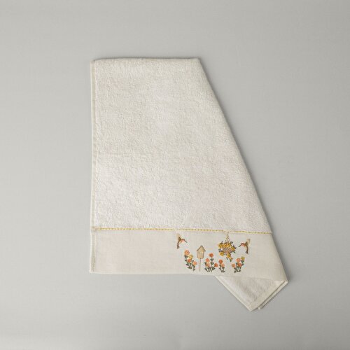 Resim Linens Fleurs Bambu Yüz Havlusu 50x85 Cm Ekru