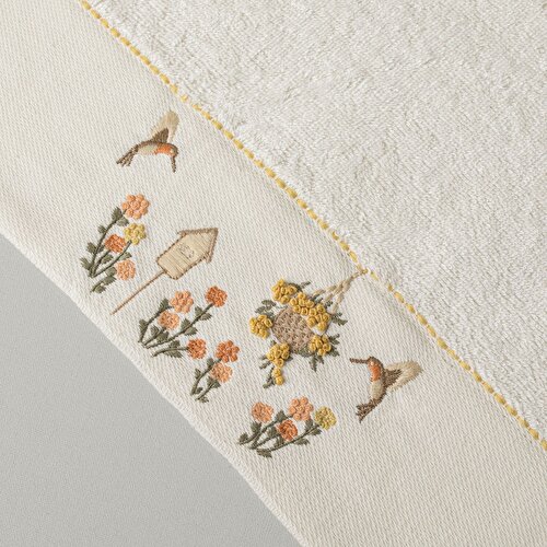 Resim Linens Fleurs Bambu Yüz Havlusu 50x85 Cm Ekru