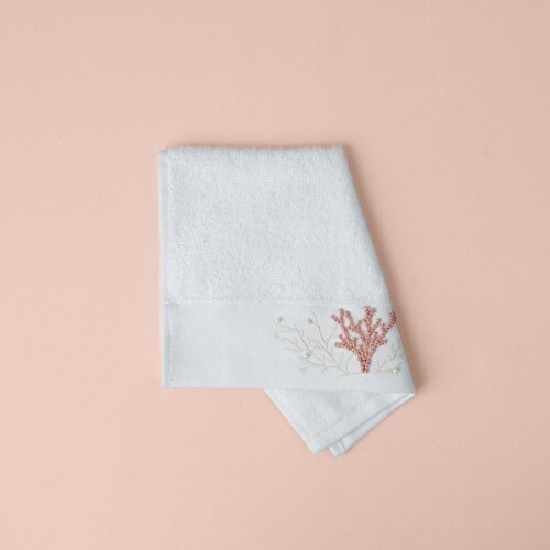 Resim Linens Coral Bambu El Havlusu 30x45 Cm Beyaz