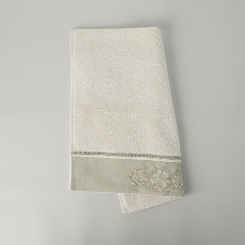 Resim Linens Mınta Pamuk Yüz Havlusu 50X85 Cm Ekru