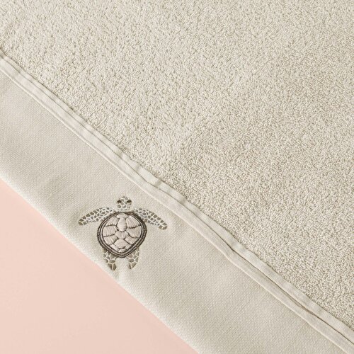Resim Linens Turtles Pamuk Yüz Havlusu 50X85 Cm Bej