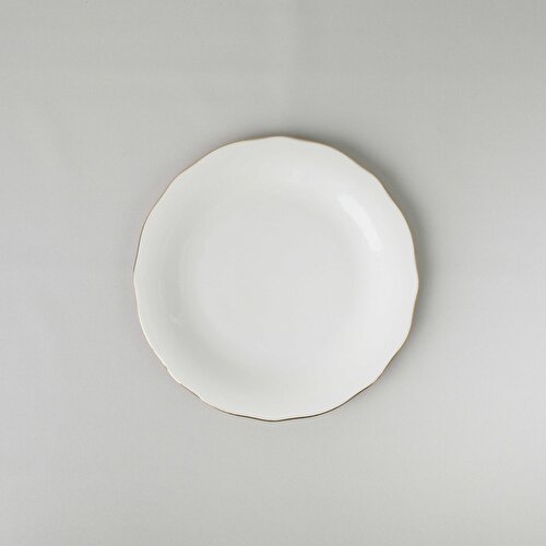 Resim Linens Elegant Porselen Servis Tabağı 27 cm Gold
