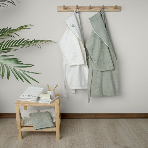 Resim Linens Sage Pamuk 4'lü s/m- l/xl Bornoz Seti