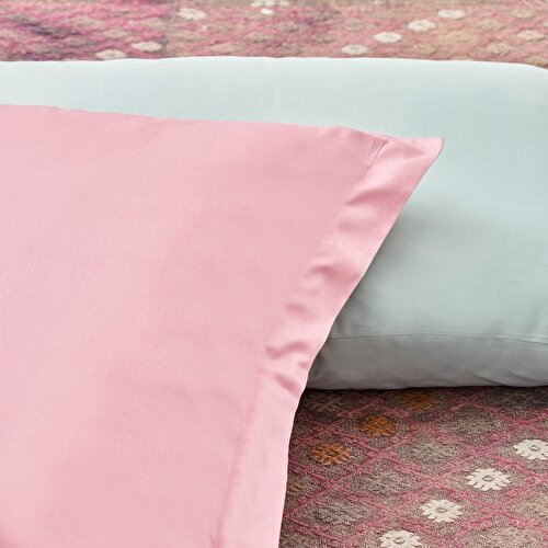 Resim Linens Mix&Match Pamuk Saten 2'li Volanlı Yastık Kılıfı Seti Yeşil