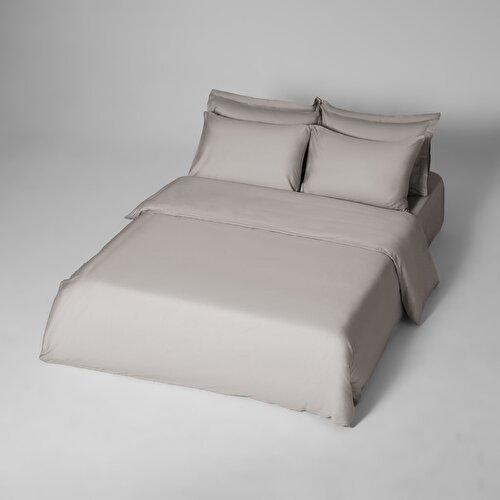 Resim Linens Mix&Match Pamuk Saten Süperking Size Nevresim Kılıfı Taş