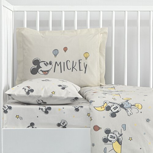 Resim Taç Lisanslı Disney Mickey Mouse Dream Baby Pamuk Bebek Nevresim Takımı