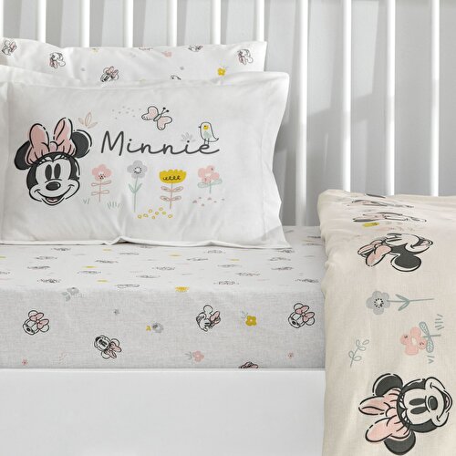 Resim Taç Lisanslı Disney Minnie Mouse Dream Baby Pamuk Bebek Nevresim Takımı
