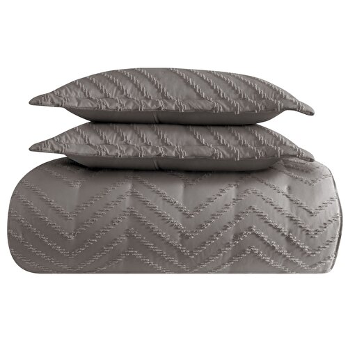 Resim Linens Borneo Çift Kişilik Yatak Örtüsü Seti Vizon