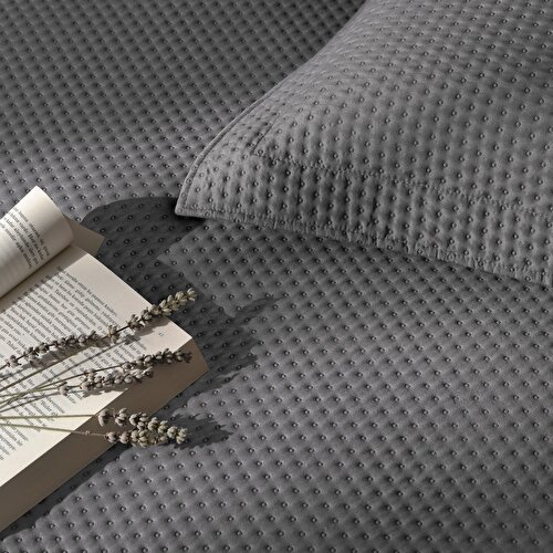 Resim Linens Mist Çift Kişilik Yatak Örtüsü Seti Gri